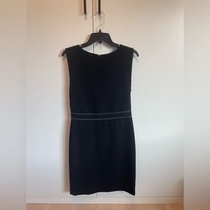 Theory black dress white stitching